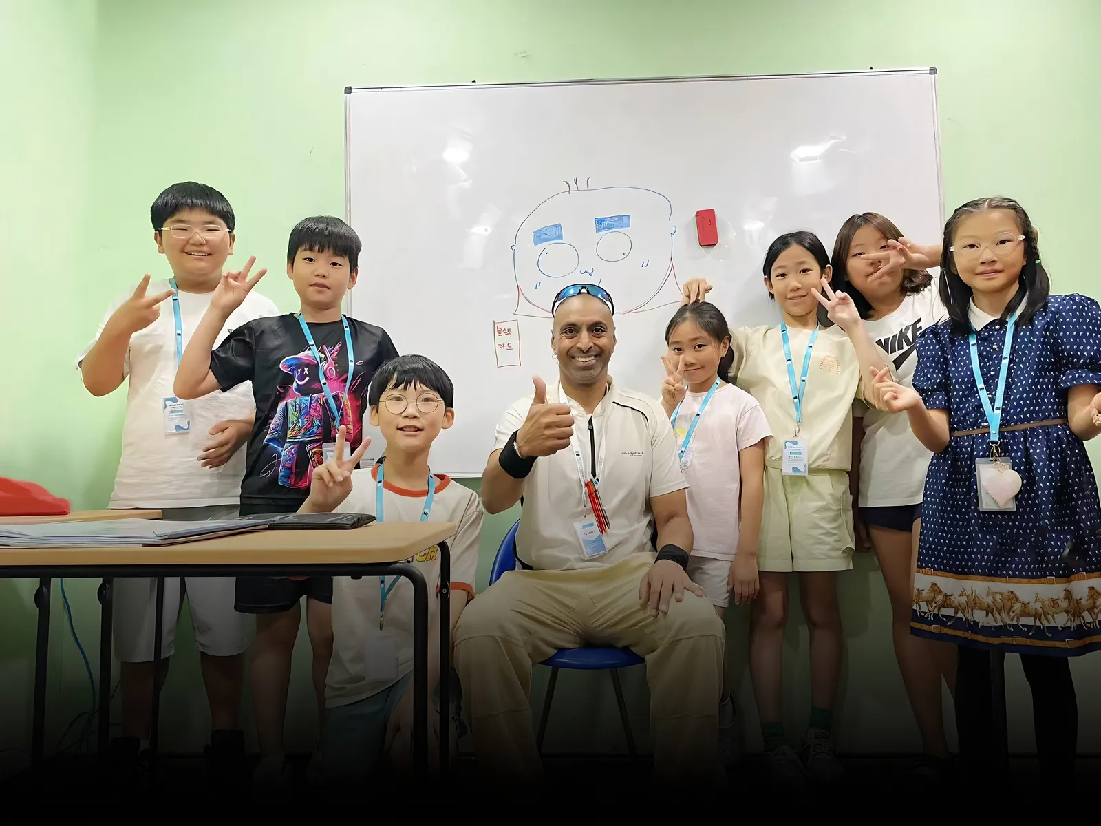 Camp group with their teacher