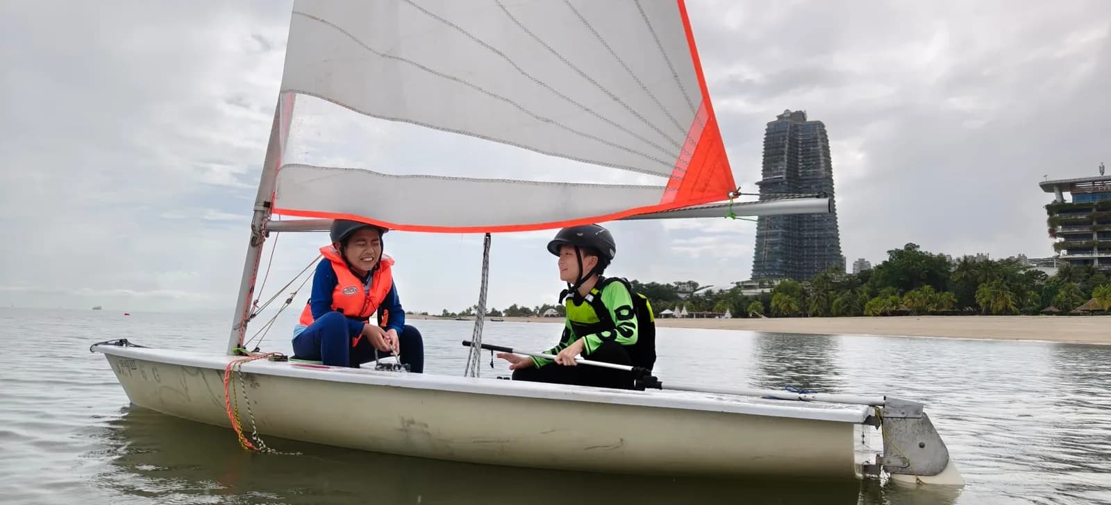 Sail the water in front of your classroom